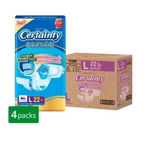 CERTAINTY Tape Adult Diaper Jumbo Pack Size L 22 pcs x4 Pack