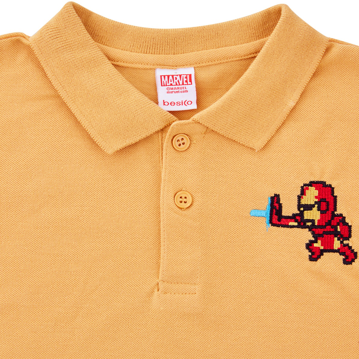 เบสิโค x มาร์เวล เสื้อโปโลแขนสั้น สำหรับเด็กชาย รุ่น WMAV2211LB601 สีเหลือง_1