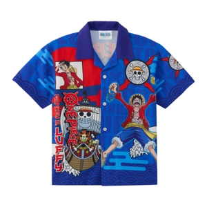 วันพีช ชุดเสื้อฮาวาย พิมพ์ลายลูฟี่ สำหรับเด็กผู้ชาย รุ่น FMAR2506LB024 สีน้ำเงิน_thumbnail_1
