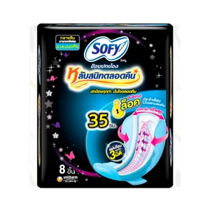 Sofy Pads Slide Gather Night Slim Wing 35cm. 8pcs.