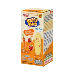 NAMCHOW HAPPY BITES Jasmine Rice Rusks Carrot & Strawberry Flavor 21 g.