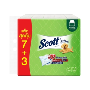 สก๊อตต์ เอ็กซ์ตร้า กระดาษชำระหนา 2 ชั้น 150 แผ่น แพ็ค 7+3_thumbnail_1