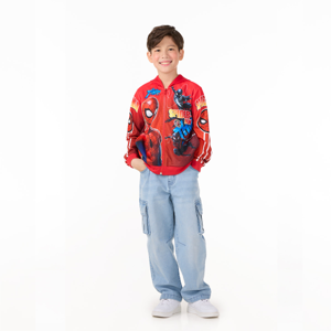 มาร์เวล เสื้อแจ็คเก็ตเด็กชาย Spiderman รุ่น FMTN2509LB10W สีแดง_thumbnail_6