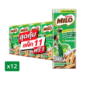 ไมโล แอคทิฟ-โก นมพร้อมดื่มยูเอชที รสช็อกโกแลตมอลต์ 165 มล. แพ็ค 11+1