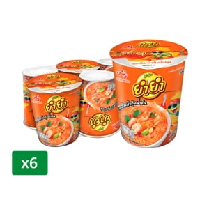 Yum Yum Cup Tem Tem Instant Noodles Tom Yum Kung Creamy Flavour 60g. Pack 6