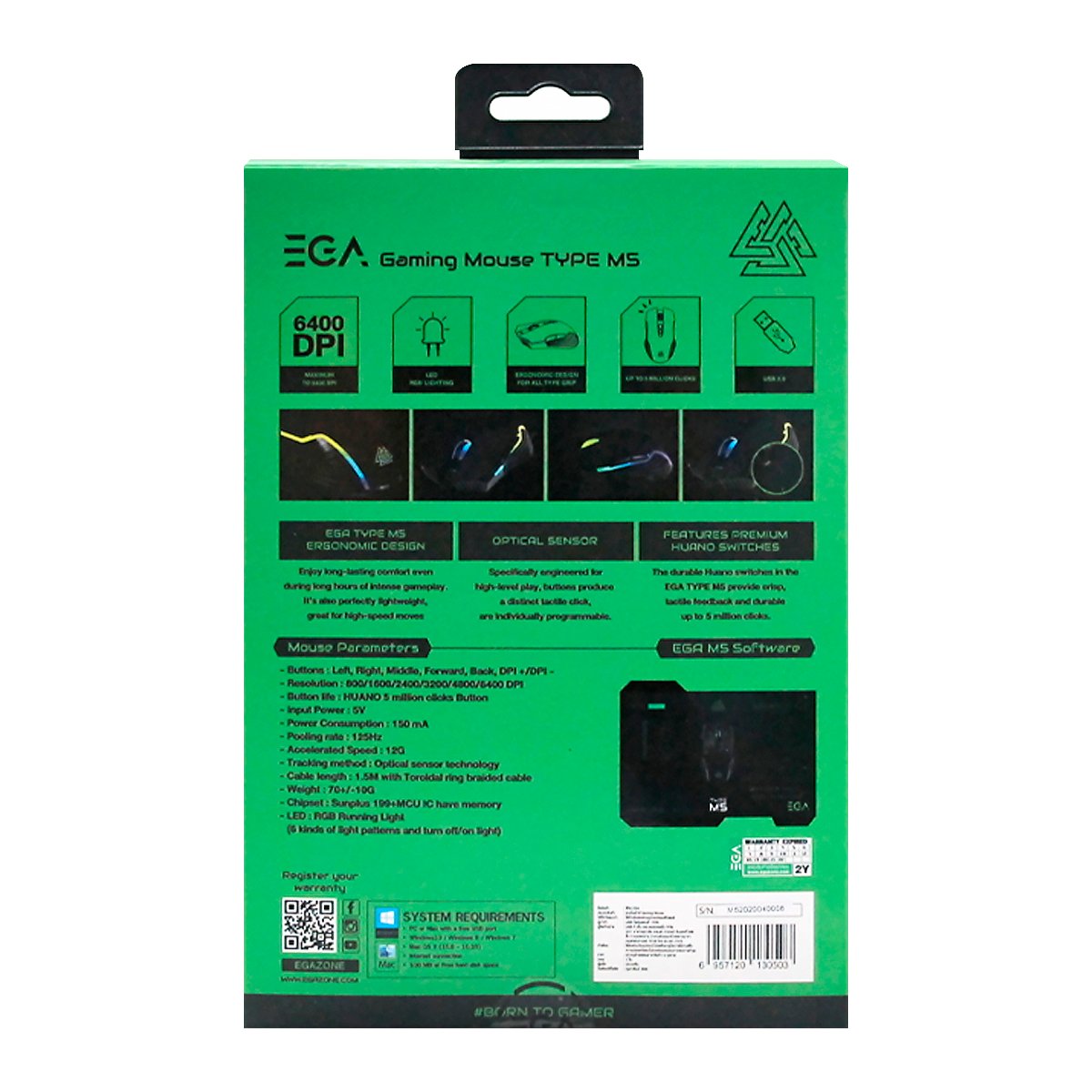 อีจีเอ เกมมิ่งเมาส์ รุ่น TYPE M5 คละสี Big C Online