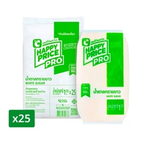 บิ๊กซี แฮปปี้ ไพรซ์ โปร น้ำตาลทรายขาว 1 กก. แพ็ค 25