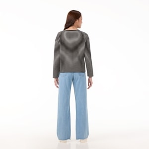 เบสิโค กางเกงยีนส์ทรง Straight สำหรับผู้หญิง รุ่น FVKI25Q2LC002 สียีนส์ฟอกอ่อน_thumbnail_3
