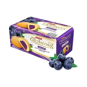 DEWBERRY Puff Cake with Blueberry Flavored Cream 15 g. Pack 6