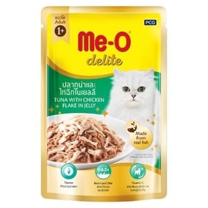 MeO Delite Pouch Tuna With Chicken Flake In Jelly 70g.