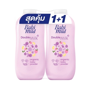 เบบี้มายด์ ดับเบิ้ลมิลค์ โปรตีน พลัส แป้งเด็ก สูตรนูริช สกิน 350 ก. แพ็คคู่