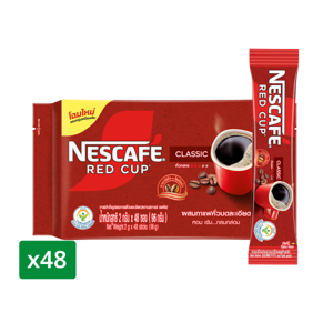 เนสกาแฟ กาแฟสำเร็จรูปผสมกับกาแฟคั่วบดละเอียด เรดคัพ 2 ก. 48 ซอง