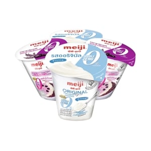 Meiji Yoghurt Non Fat Original & Rice Berry 135g. Pack 4