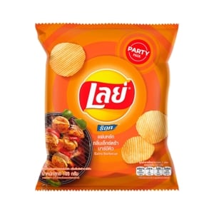 Lays Rock Party Pack Ridged Potato Chips Barbecue 105g.
