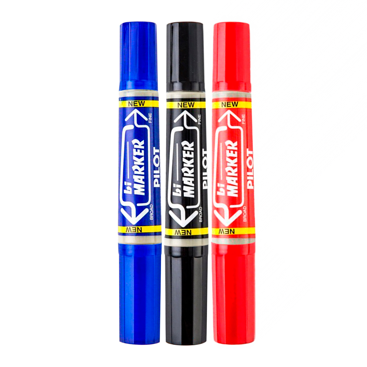 ไพลอต ปากกาเคมี 2หัว รุ่น NEW BI-MR (MC3) แพ็ค 3 คละสี