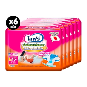 ไลฟ์รี่ ผ้าอ้อมผู้ใหญ่แบบเทป รุ่นแห้งสบาย ขนาด L 15 ชิ้น แพ็ค 6_thumbnail_2
