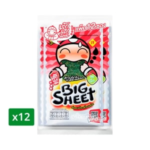 Taokaenoi Crispy Seaweed Big Sheet Spicy 3.2g. Pack 12