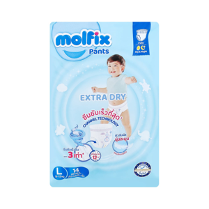 MOLFIX Extra Dry Pants Baby Diapers Size L 14 pcs.