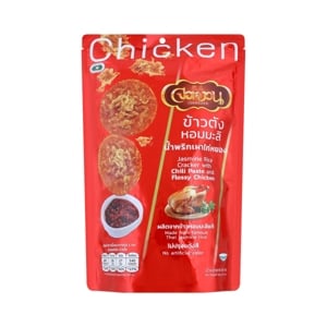 Little Farm Jornguan Jasmine Rice Craker with Chili Paste and Flossy Chicken90g.