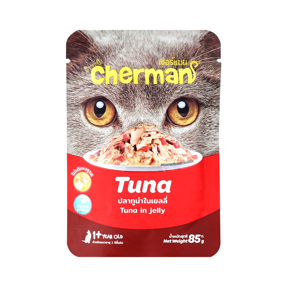 เชอร์แมน อาหารสัตว์ผสมสำเร็จรูปชนิดเปียก สำหรับแมวอายุ 1 ปีขึ้นไป รสปลา ...
