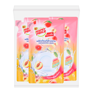 บิ๊กซี แฮปปี้ ไพรซ์ น้ำยาล้างจาน กลิ่นพีช 400 มล. x 3 ถุง_thumbnail