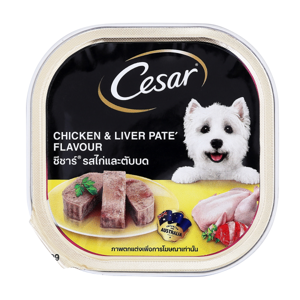 Cesar Craft Dog Adult Chicken And Liver Pate Dog Food Premium Wet Tray 100g.