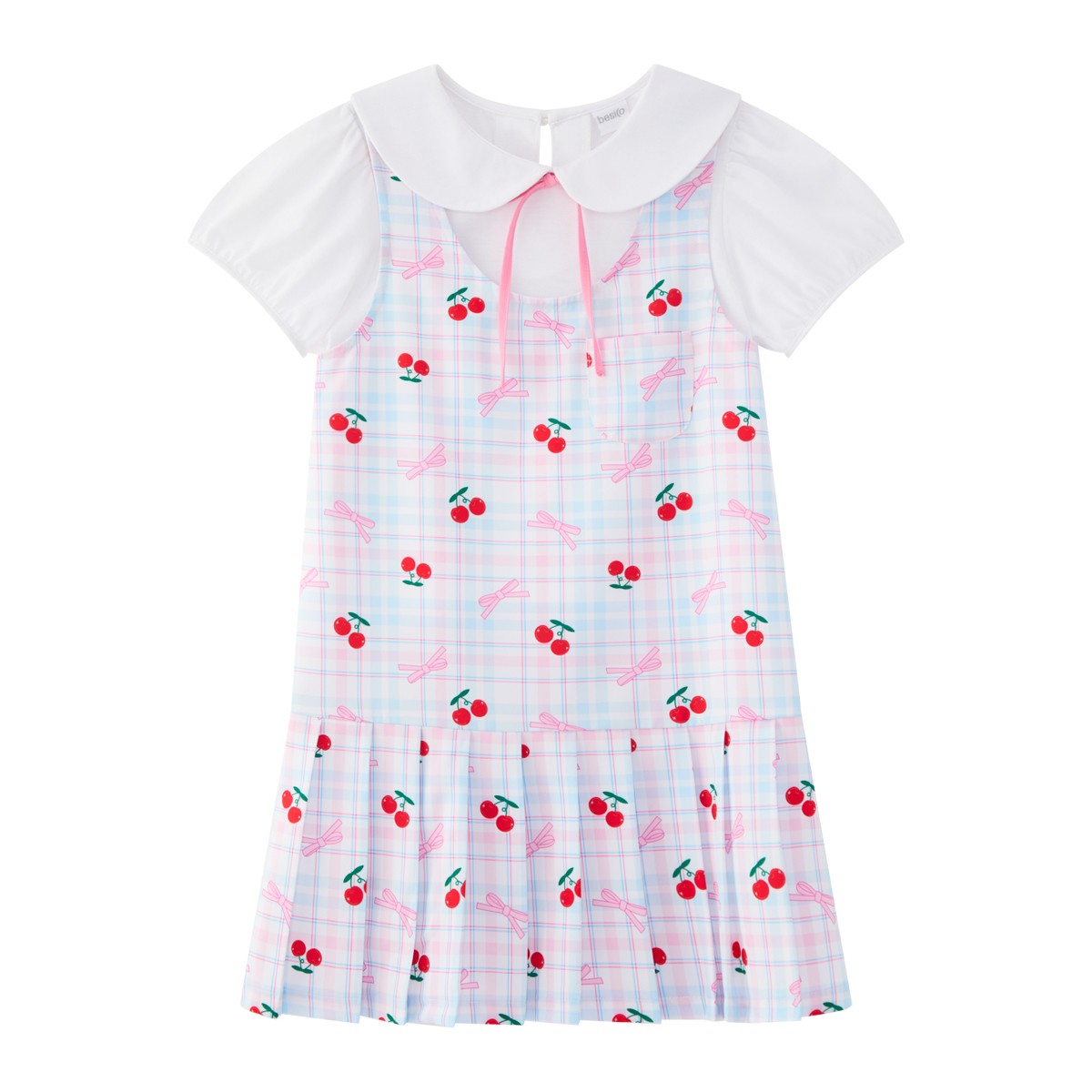 เบสิโค เสื้อและเอี๊ยม สำหรับเด็กหญิง รุ่น FMMX2602LG003 สีฟ้า