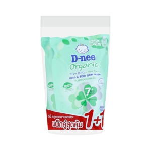 D Nee Organic New Born Head and Body Baby Wash 350ml.Pack 2 Refill