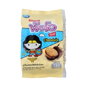 FUN-O Sandwich Cookies Filled with Chocolate Flavored Cream 40.5 g. Pack 12