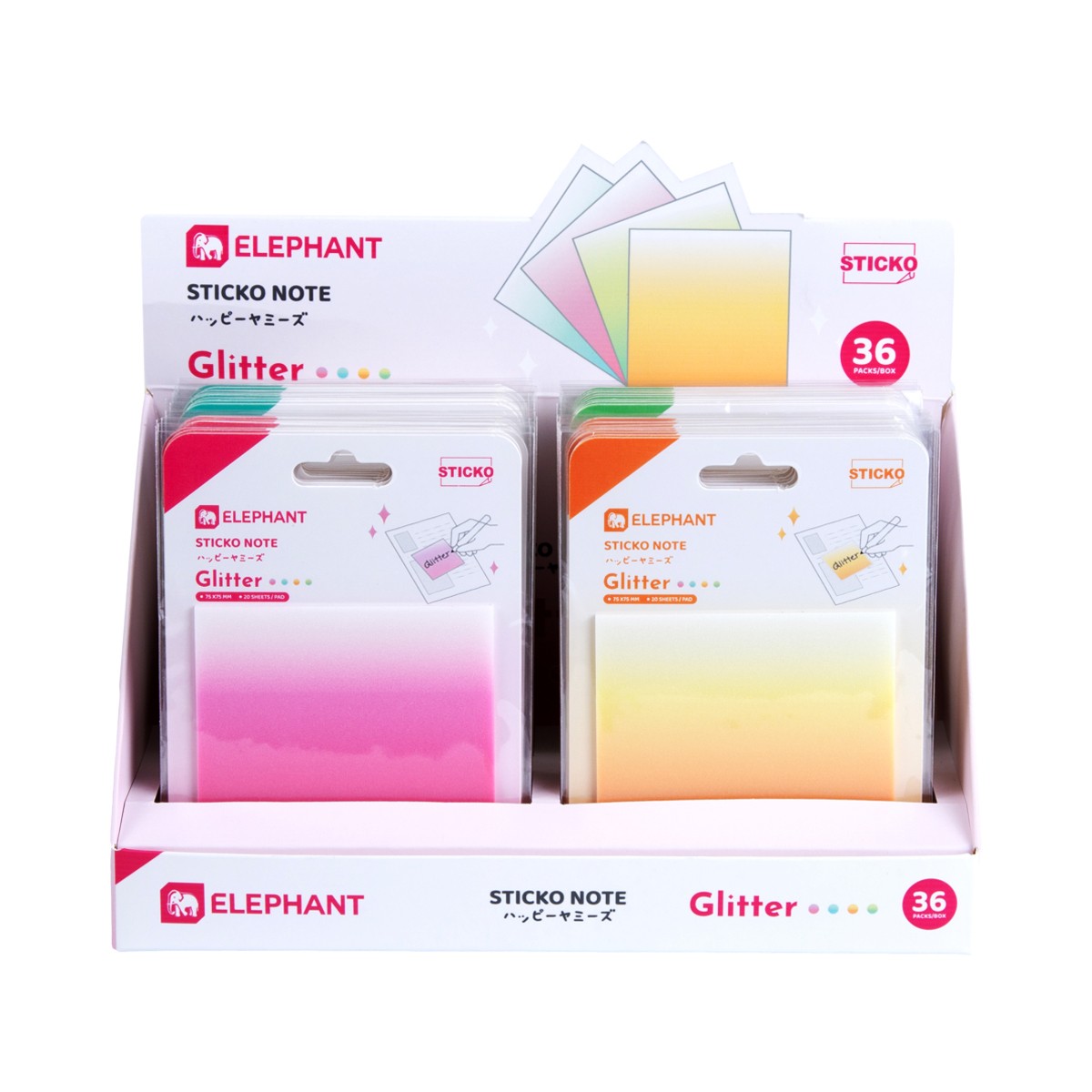 ตราช้าง กระดาษโน้ต รุ่น Glitter คละสี_4