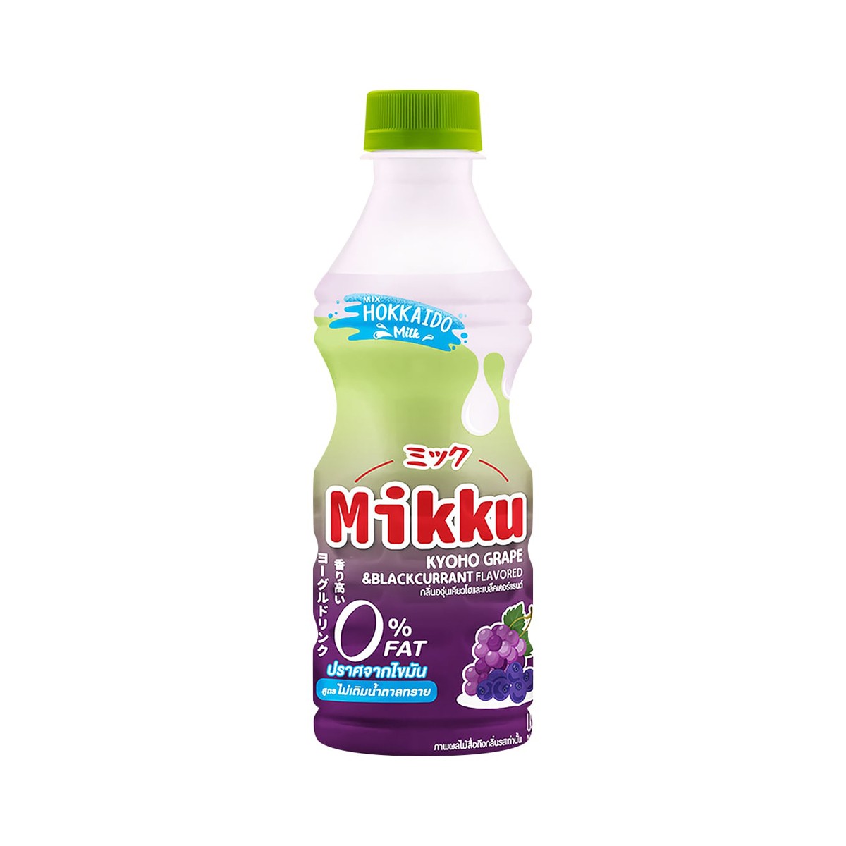 มิกกุ น้ำองุ่นขาว 20% กลิ่นองุ่นเคียวโฮและแบล็คเคอร์แรนต์ ผสมโยเกิร์ต สูตรไม่เติมน้ำตาลทราย 300 มล.