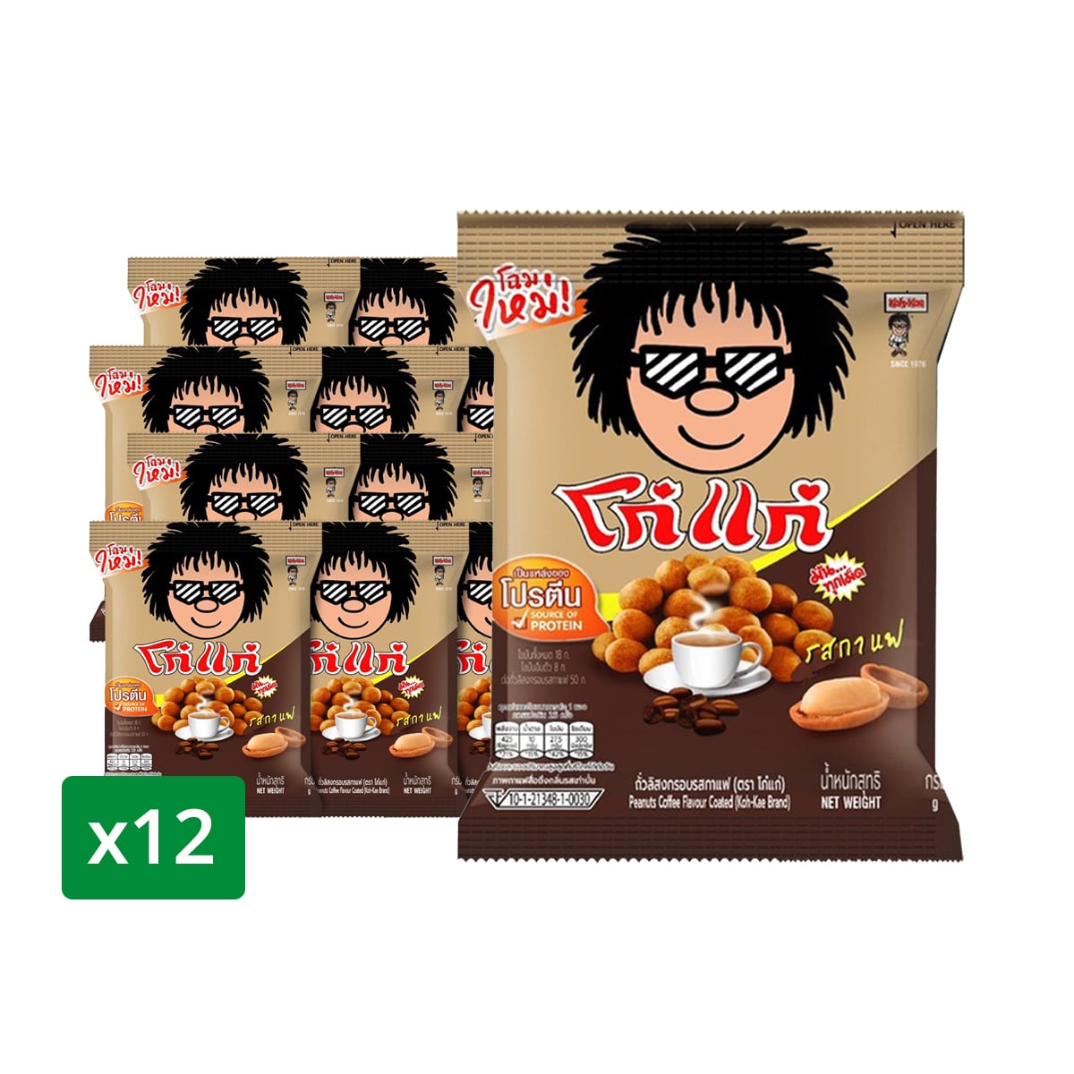 Koh-Kae Peanuts Coffee Flavor 19 g. Pack 12