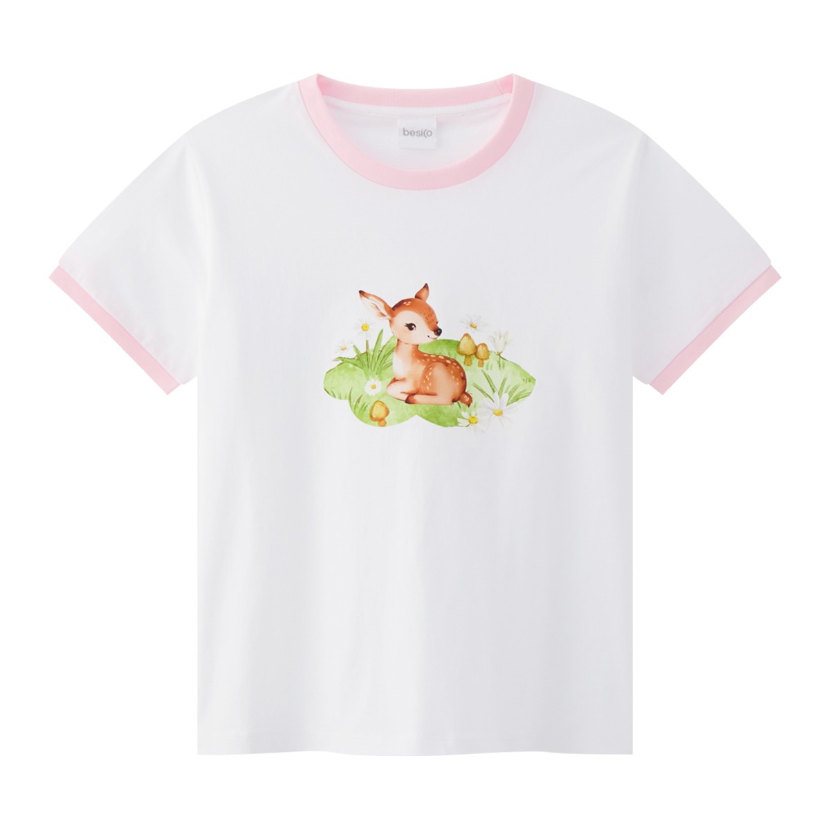 เบสิโค เสื้อแขนสั้น สำหรับผู้หญิง รุ่น FASL25Q4LC014 สีขาว