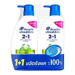 เฮดแอนด์โชว์เดอร์ แอปเปิ้ลเฟรช 2อิน1 แชมพูผสมครีมนวด 370 มล. แพ็ค 1+1