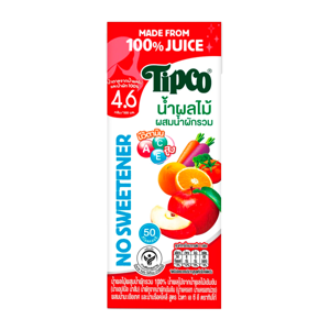 ทิปโก้ น้ำผลไม้ผสมน้ำผักรวม 100% สูตรไวตา เอ ซี อี 180 มล. แพ็ค 3_thumbnail_1