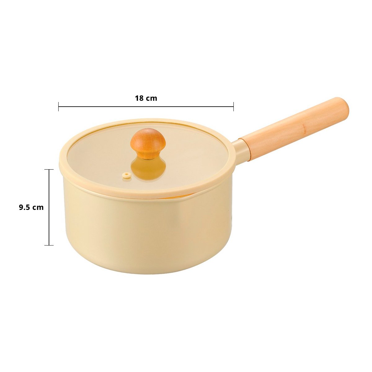 เบสิโค หม้อด้ามอะลูมิเนียมเคลือบเซรามิก Macaron Series รุ่น SV18-GPR ขนาด 18 ซม. สีครีม_8