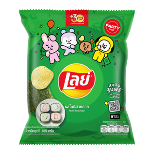 เลย์ มันฝรั่งแท้ทอดกรอบแผ่นเรียบ รสโนริสาหร่าย 105 ก._thumbnail