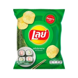 Lays Party Pack Flat Potato Chips Nori Seaweed Flavor 105g.
