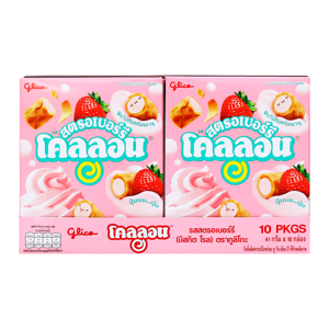 กูลิโกะ โคลลอน บิสกิตโรล รสสตรอว์เบอร์รี 41 ก. แพ็ค 10_thumbnail_2