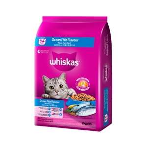 WHISKAS Dry Cat Food for Adult Cats Ocean Fish Flavor 7 kg.