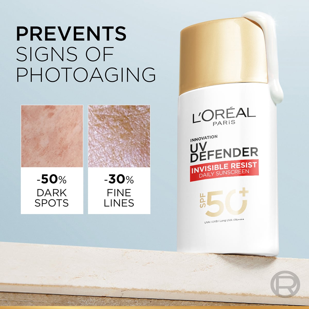 ลอรีอัล ปารีส ยูวี ดีเฟนเดอร์ อินวิซิเบิ้ล รีซิส เดลี่ ซันสกรีน SPF50+ PA++++ 5.5 มล._4
