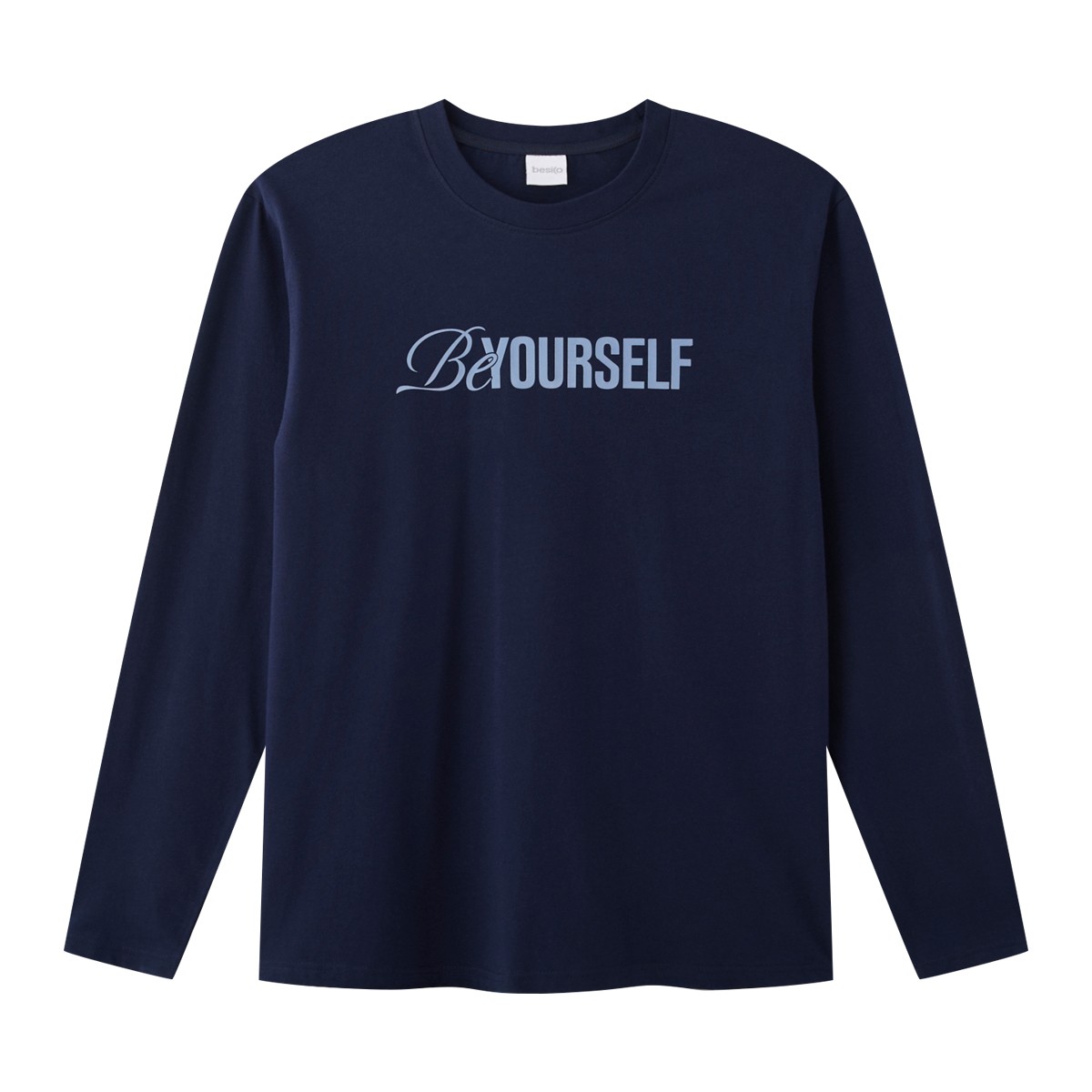 เบสิโค เสื้อยืดแขนยาวผู้ชาย รุ่น FDNC25Q4YM03W สีกรมท่า