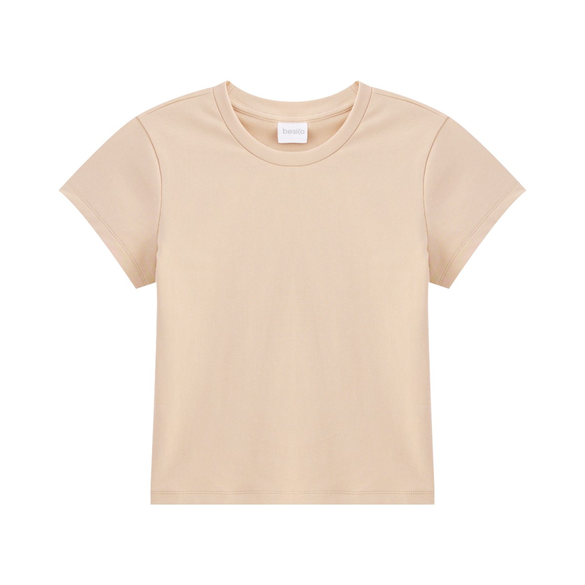 เบสิโค เสื้อยืดผู้หญิง สีเบจ