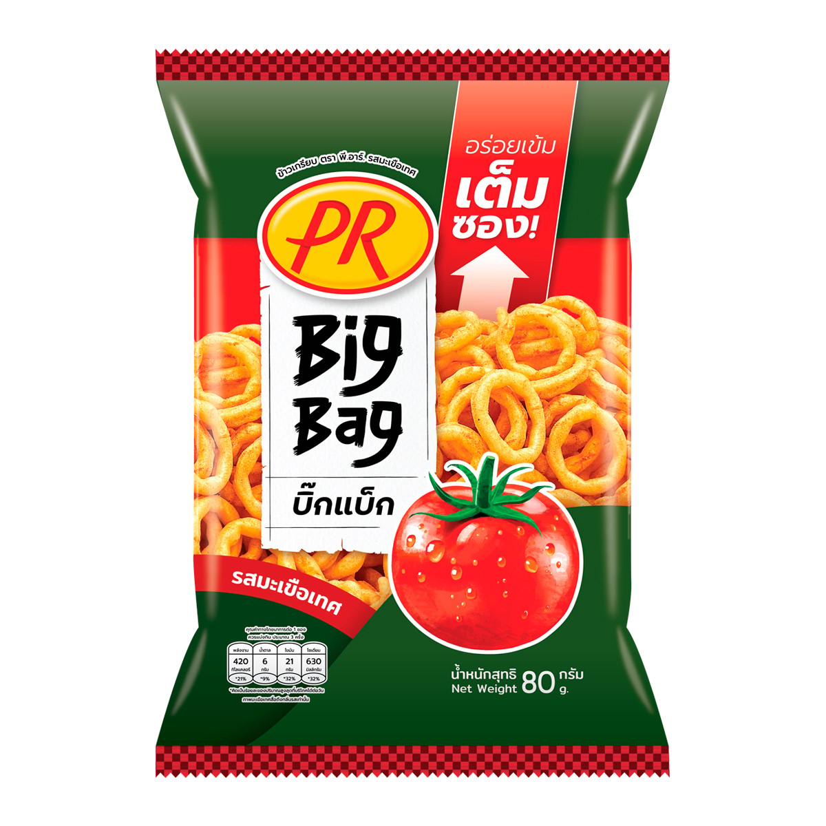 พี.อาร์. ข้าวเกรียบรสมะเขือเทศ 80 ก.