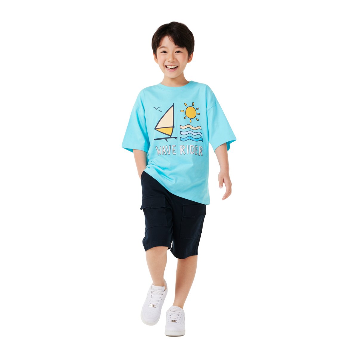 เบสิโค เสื้อยืดแขนสั้นสำหรับเด็กผู้ชาย รุ่น FVDS2402LB009 สีเขียว