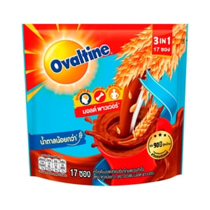 Ovaltine Ready Mixed Malt Beverage Chocolate Flavour 3in1 Less Sugar 31g Pack17