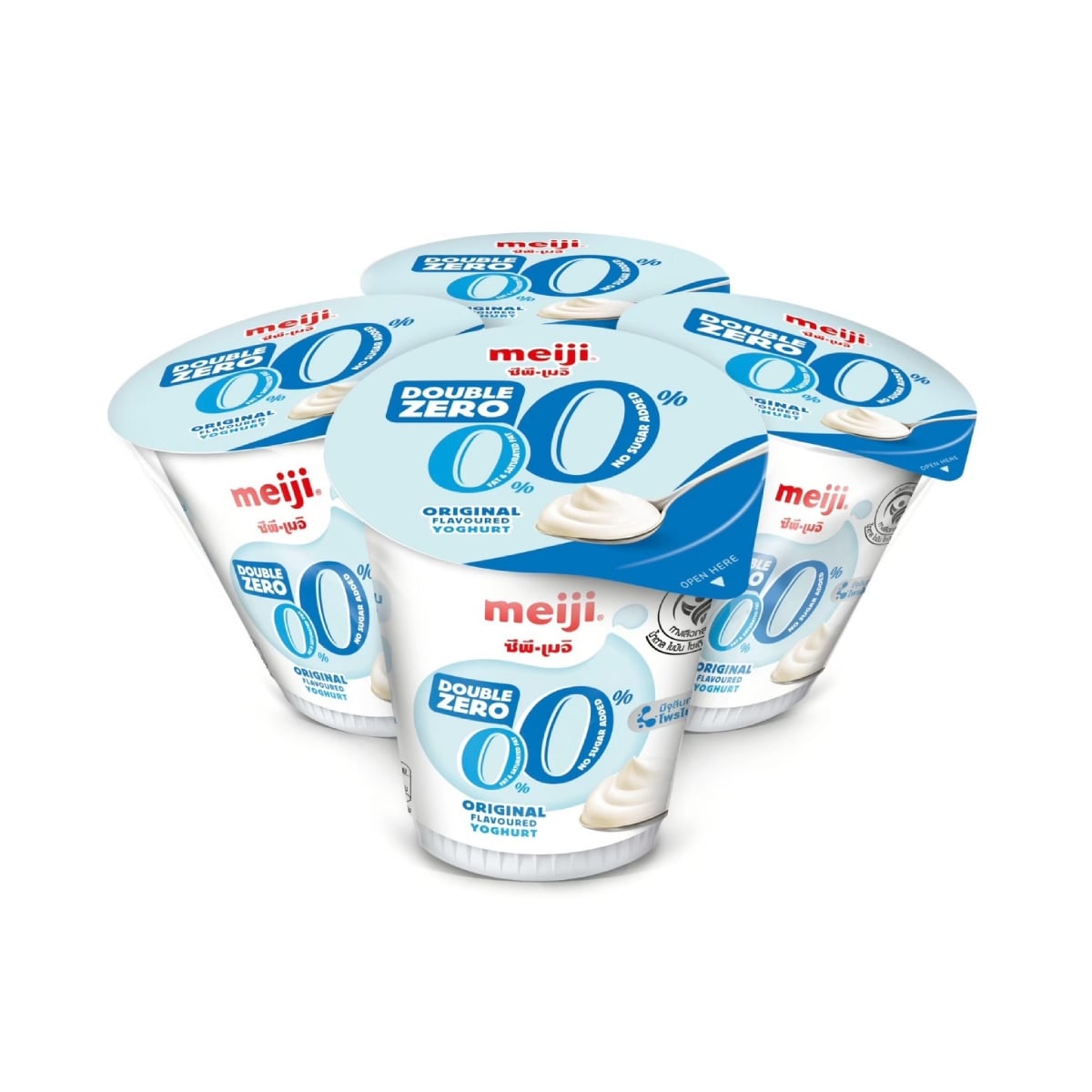 CP-MEIJI 0% Fat Yogurt Original Flavor 135 g. Pack 4