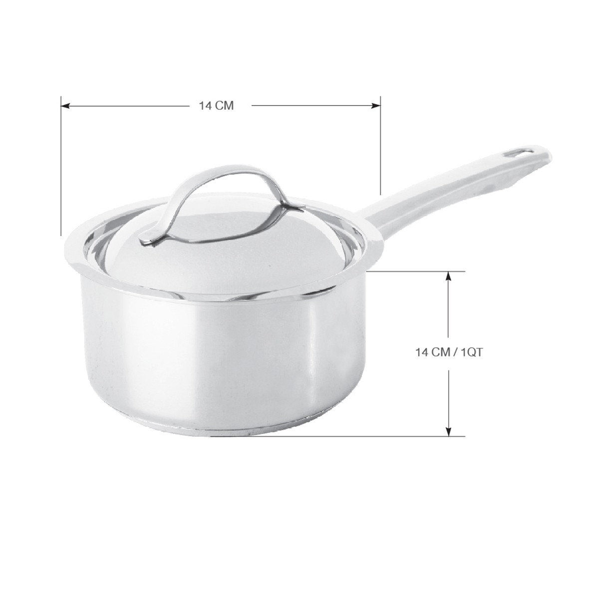 ไมย์เออร์ หม้อสเตนเลสมีด้ามจับ+ฝาปิด รุ่น Bella Classico (73284-T) ขนาด 14 ซม._2