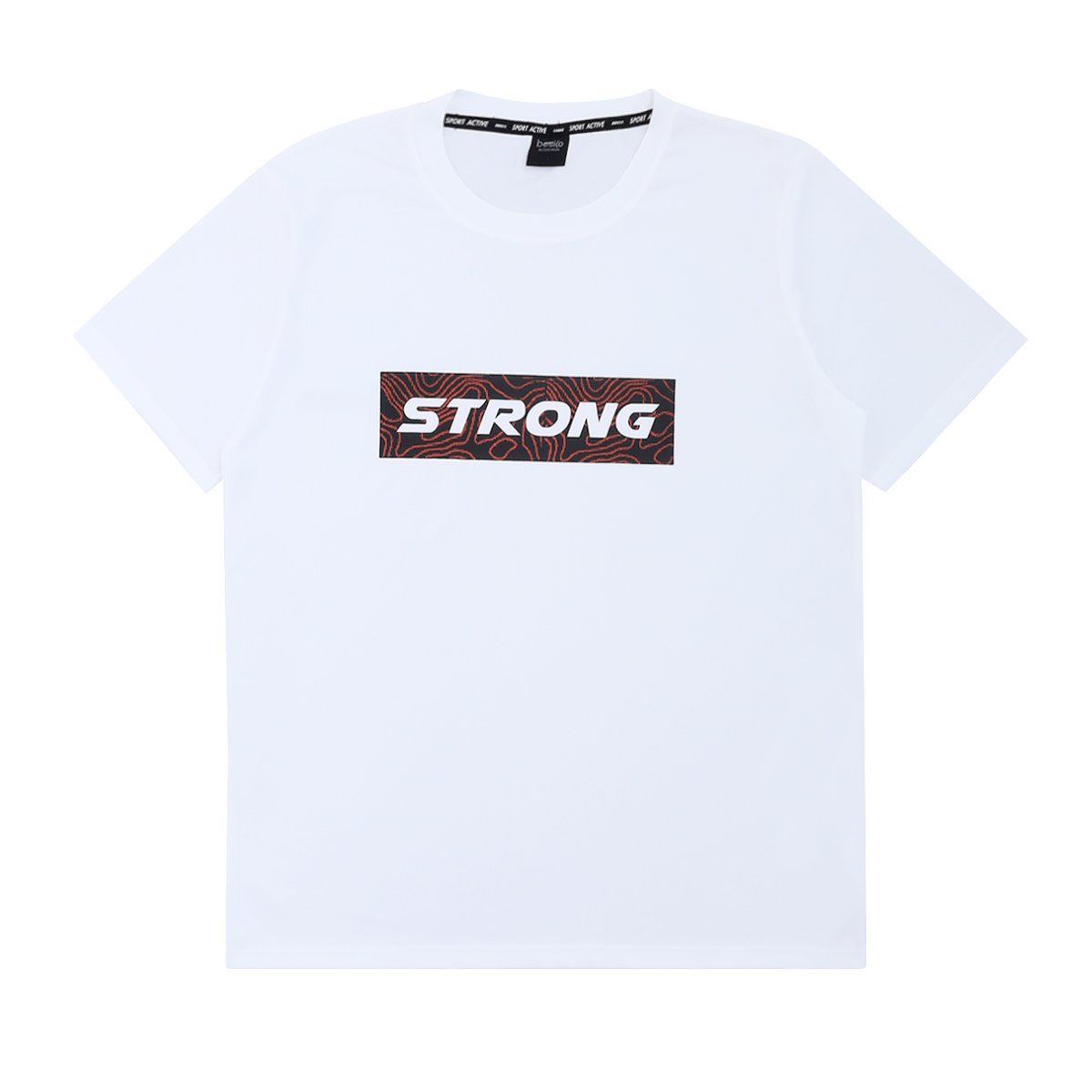 เบสิโค เสื้อยืดแขนสั้นพิมพ์ลาย สำหรับผู้ชาย รุ่น FSWN24Q2MS005 สีขาว ขนาด S