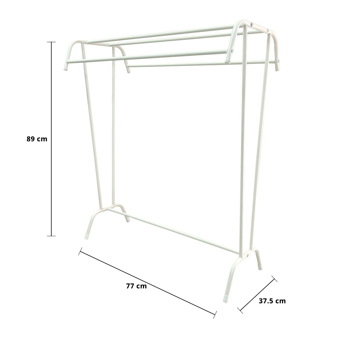 เบสิโค ราวตากผ้า ทรง T ขนาด 37.5x77x89 ซม. สีขาว_4